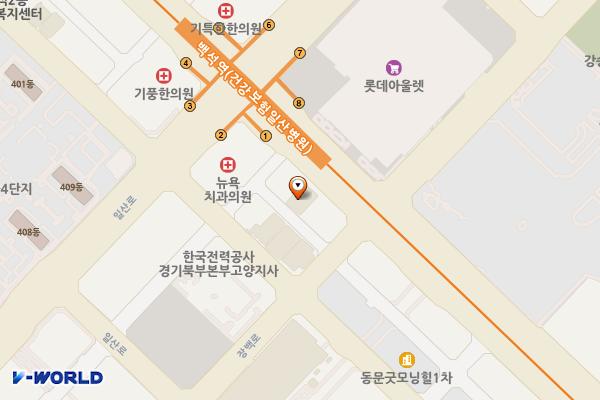 경기고양 캘리포니아 관광호텔 위치 지도 — 경기도 고양시 일산동구 중앙로 1029