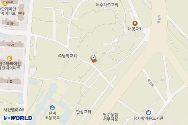 강원원주 단계조각공원 위치 지도 — 강원특별자치도 원주시 무실로176번길 11-8