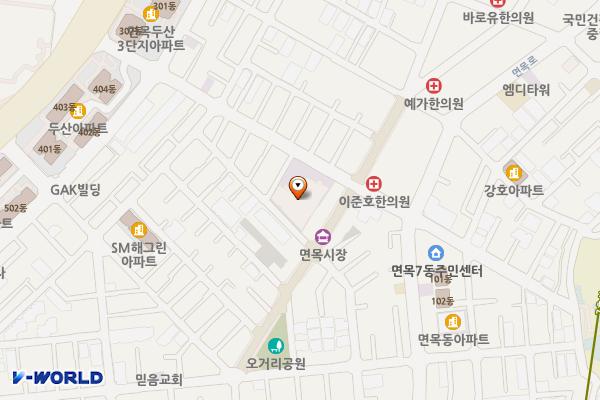 서울중랑구 동일교회 위치 지도 — 서울특별시 중랑구 면목로35길 21