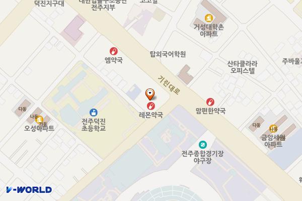 전북전주 세움펠러피아 위치 지도 — 전북특별자치도 전주시 덕진구 기린대로 465
