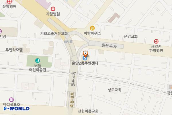 광주북구 운암2동행정복지센터 위치 지도 — 전남광주통합특별시 북구 죽봉대로 214