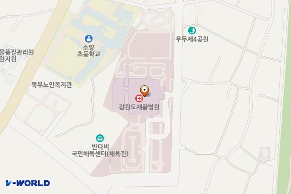 강원춘천 강원도재활병원 위치 지도 — 강원특별자치도 춘천시 충열로142번길 24-16