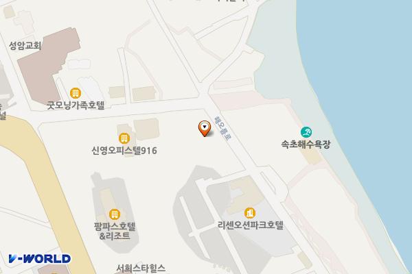 강원속초 속초해수욕장 제2주차장 위치 지도 — 강원특별자치도 속초시 조양동 1450-6