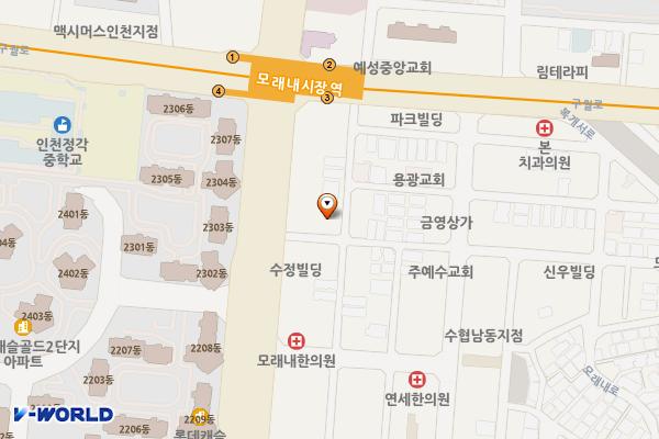 인천남동 남동구청 모내래시장공영주차장 위치 지도 — 인천광역시 남동구 구월로276번길 45