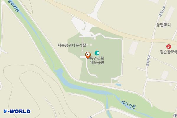 강원홍천 영귀미면생활체육공원 위치 지도 — 강원특별자치도 홍천군 영귀미면 공작산로 456