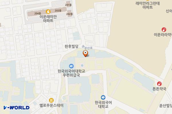 한국외국어대학교1 위치 지도 — 서울특별시 동대문구 이문로 107