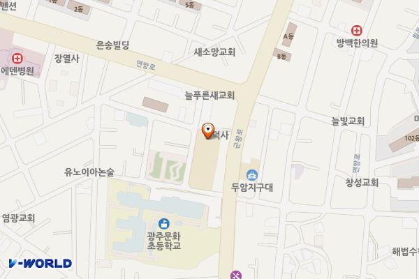 광주북구 두암2동행정복지센터 위치 지도 — 전남광주통합특별시 북구 면앙로192번길 15