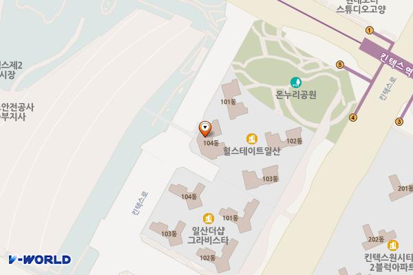 경기고양 힐스테이트일산오피스텔3 위치 지도 — 경기도 고양시 일산서구 킨텍스로 217-21