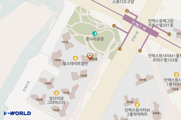 경기고양 힐스테이트일산오피스텔4 위치 지도 — 경기도 고양시 일산서구 킨텍스로 217-21