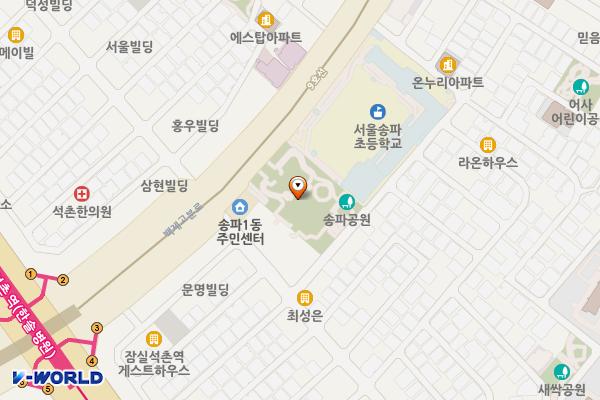 서울송파 송파근린공원 공영주차장 위치 지도 — 서울특별시 송파구 송파대로42길 29