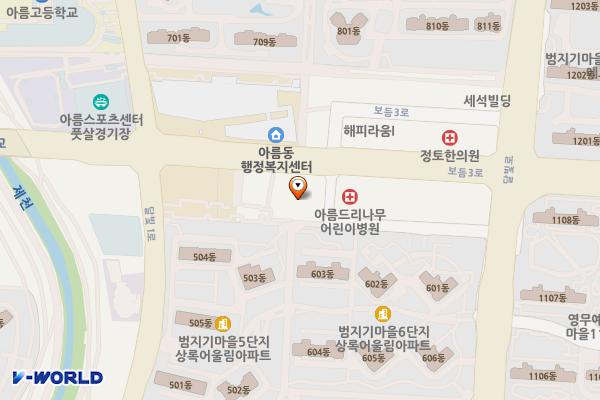아름동 공영주차장 위치 지도 — 세종특별자치시 보듬3로 105