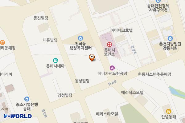 강원동해 천곡동센터앞 위치 지도 — 강원특별자치도 동해시 한섬로 113-8