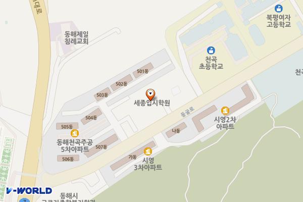 강원동해 천곡동굴(제2주차장) 위치 지도 — 강원특별자치도 동해시 동굴로 50