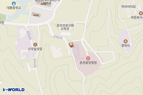 강원춘천 치매안심센터 위치 지도 — 강원특별자치도 춘천시 스무숲길 4-46