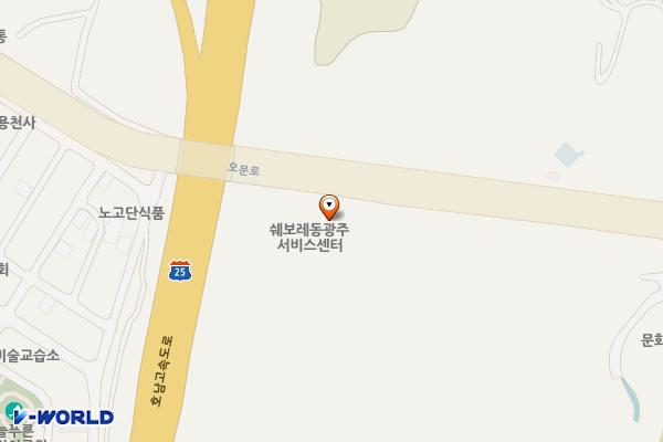 광주북구 쉐보레동광주서비스센터 위치 지도 — 전남광주통합특별시 북구 오문로 234