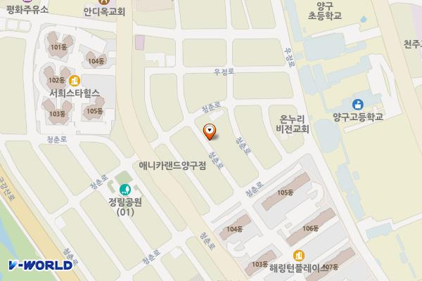 버드나무 예술창고 위치 지도 — 강원특별자치도 양구군 양구읍 상리 569-12
