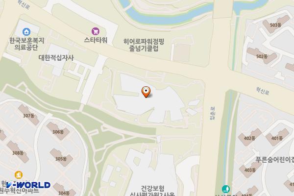 강원원주 건강보험심사평가원(1사옥)(급속) 위치 지도 — 강원특별자치도 원주시 혁신로 60