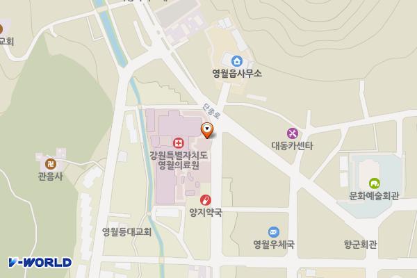 강원영월 영월의료원 위치 지도 — 강원특별자치도 영월군 영월읍 중앙1로 59