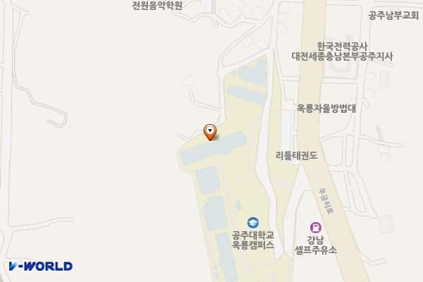 충남공주 공주대학교 옥룡캠퍼스 위치 지도 — 충청남도 공주시 우금티로 753 (옥룡동)
