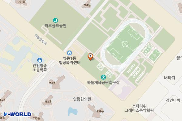 인천중구 영종도 하늘체육공원 2 위치 지도 — 인천광역시 영종구 하늘달빛로 108(중산동)