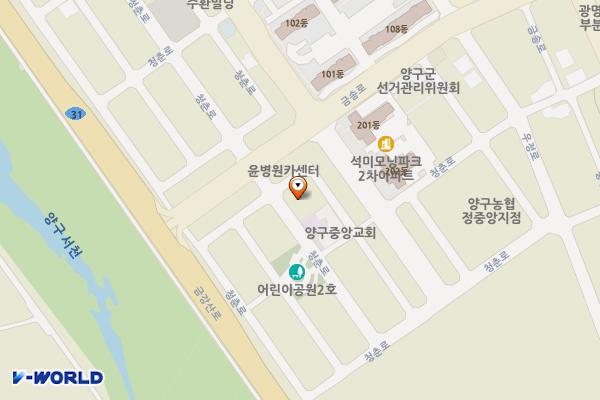 송청택지 제2주차장 위치 지도 — 강원특별자치도 양구군 양구읍 상리 603
