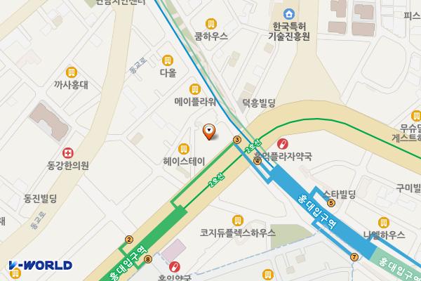 서울마포 홍익인간오피스텔 위치 지도 — 서울특별시 마포구 양화로 183