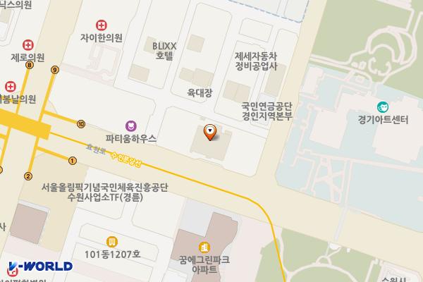 경기수원 해든호텔 하이엔드 위치 지도 — 경기도 수원시 팔달구 효원로 299 (인계동)B1 08기둥