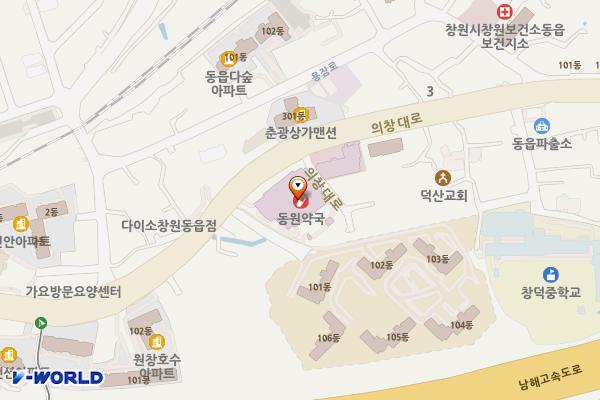 경남창원 의료법인승인의료재단 위치 지도 — 경상남도 창원시 의창구 동읍 의창대로 870-5