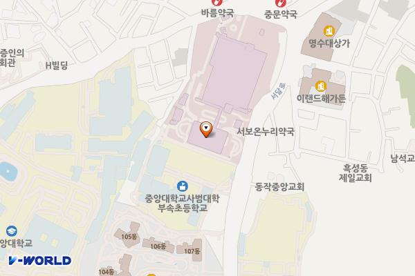 서울동작 중앙대학교병원(급속) 위치 지도 — 서울특별시 동작구 흑석로 102