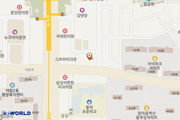 경기성남 노블리치2오피스텔 위치 지도 — 경기도 성남시 분당구 야탑로 103