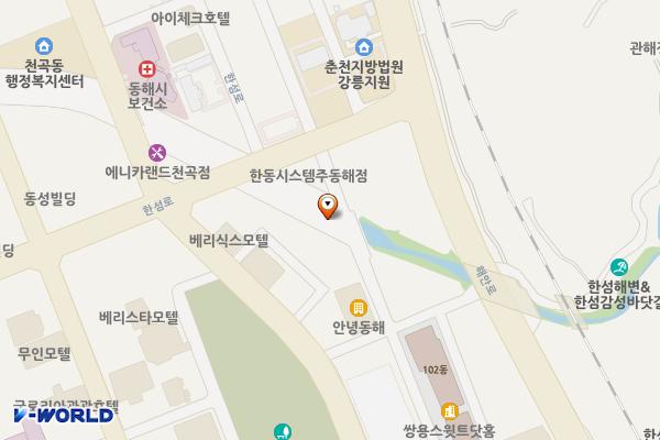 강원동해 덕곡천공영주차장 위치 지도 — 강원특별자치도 동해시 한섬로 130