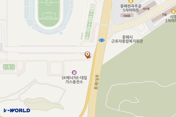 강원동해 웰빙레포츠타운 위치 지도 — 강원특별자치도 동해시 덕골길 10