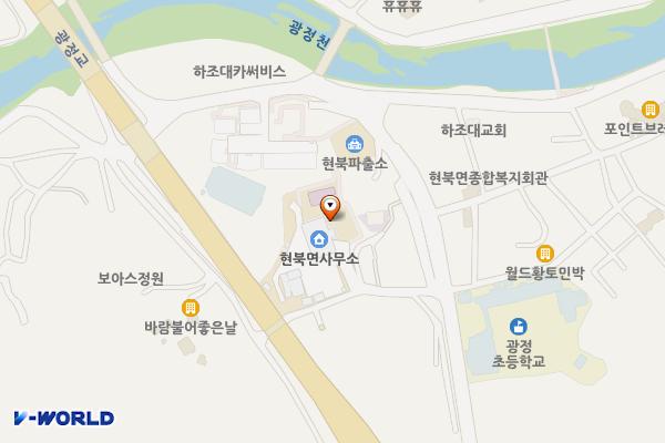 강원양양 현북면사무소 주차장 위치 지도 — 강원특별자치도 양양군 현북면 하조대1길 41-4