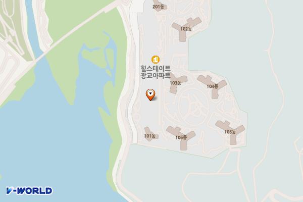 경기수원 힐스테이트광교오피스텔 1 위치 지도 — 경기도 수원시 영통구 센트럴파크로 6 (하동, 힐스테이트 광교)
