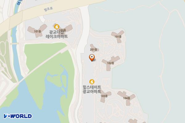 경기수원 힐스테이트광교오피스텔 2 위치 지도 — 경기도 수원시 영통구 센트럴파크로 6 (하동, 힐스테이트 광교)