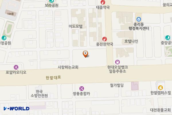 대전대덕 재단법인증산도유지재단 위치 지도 — 대전광역시 대덕구 한밭대로 1133