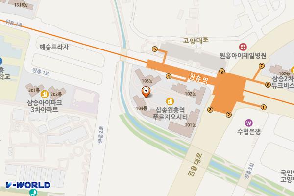 경기고양 원흥역푸르지오 5 위치 지도 — 경기도 고양시 덕양구 권율대로 671