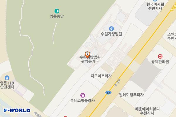경기수원 수원지방법원 광역등기국 위치 지도 — 경기도 수원시 영통구 매영로345번길 49