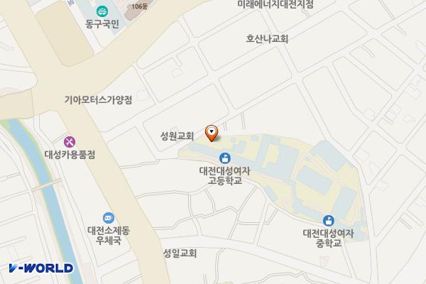 대전동구 대전대성여자고등학교 위치 지도 — 대전광역시 동구 대성2길 20