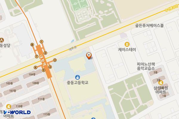 서울강남 중동고등학교 1 위치 지도 — 서울특별시 강남구 일원로 7