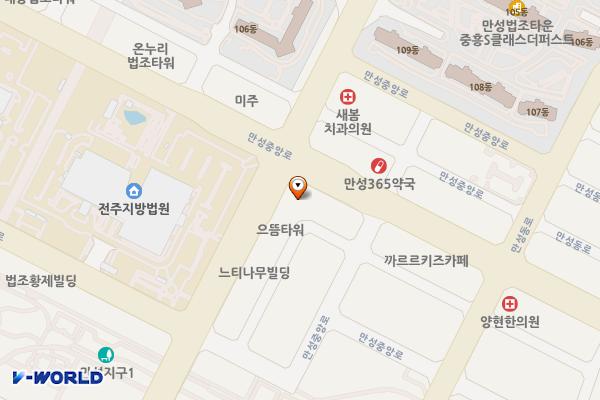 전북전주 하모니타워 위치 지도 — 전북특별자치도 전주시 덕진구 만성로 128