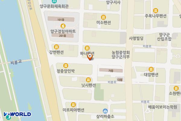 군지부~인도교 위치 지도 — 강원특별자치도 양구군 양구읍 상리 526