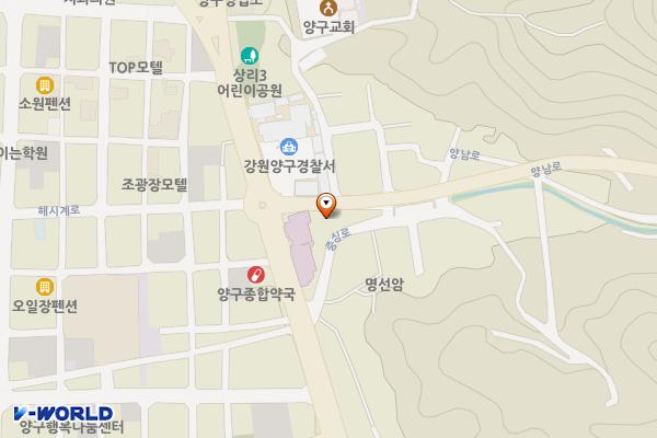성심병원 뒤 위치 지도 — 강원특별자치도 양구군 양구읍 상리 255-9