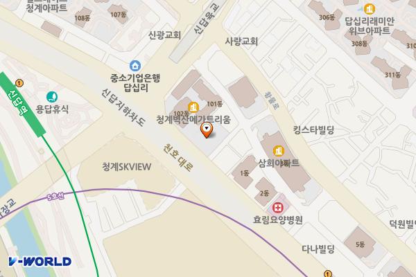 서울동대문 답십리메트로팰리스오피스텔 위치 지도 — 서울특별시 동대문구 천호대로 247