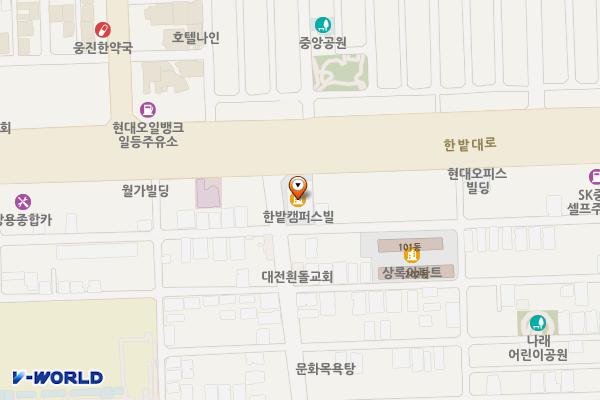 대전대덕 한밭캠퍼스빌 위치 지도 — 대전광역시 대덕구 한밭대로 1158