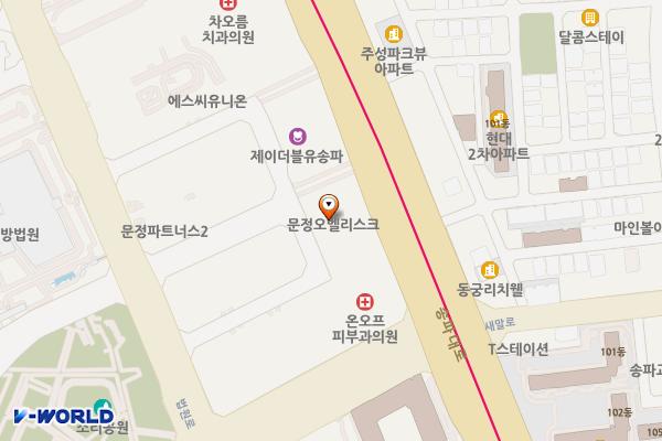 서울송파 문정오밸리스크 3 위치 지도 — 서울특별시 송파구 송파대로 145