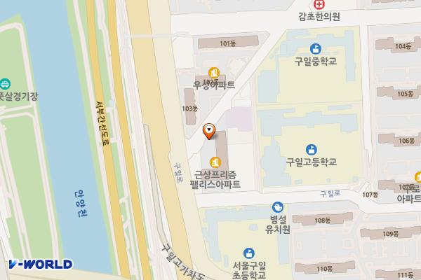 서울구로 근상프리즘팰리스 위치 지도 — 서울특별시 구로구 구일로8길 6