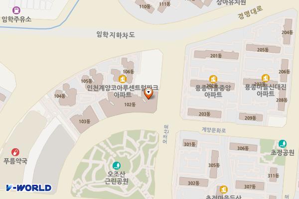 인천계양 계양코아루센트럴파크 상가 위치 지도 — 인천광역시 계양구 계양문화로 119