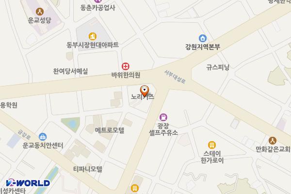 강원춘천 메가시티빌딩 위치 지도 — 강원특별자치도 춘천시 춘천로 188
