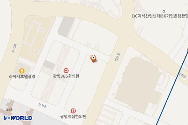 경기광명 지웰에스테이트 위치 지도 — 경기도 광명시 덕안로77번길 5